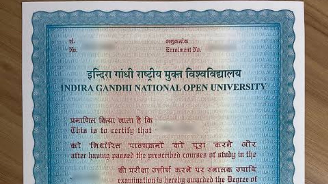 Big update regarding IGNOU Degree certificates